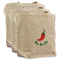 Chili Peppers 3 Reusable Cotton Grocery Bags - Front View
