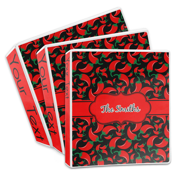 Custom Chili Peppers 3-Ring Binder (Personalized)