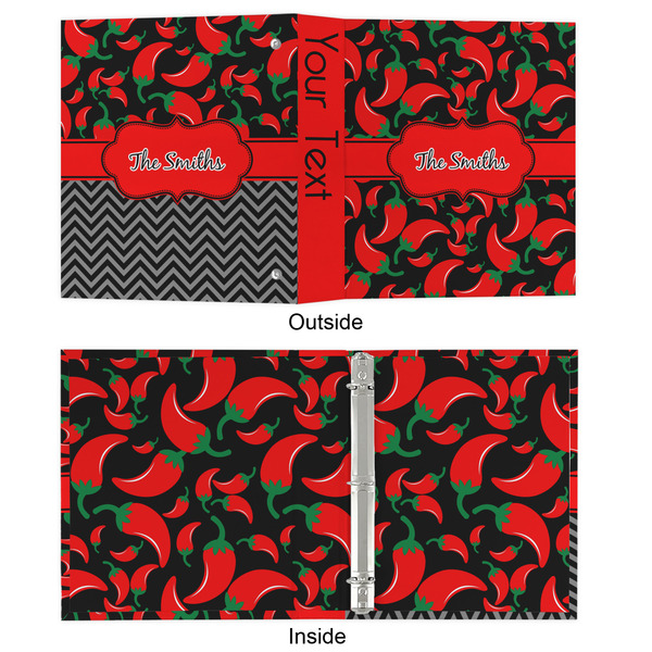 Chili Peppers 3 Ring Binders - Full Wrap - 1" - APPROVAL