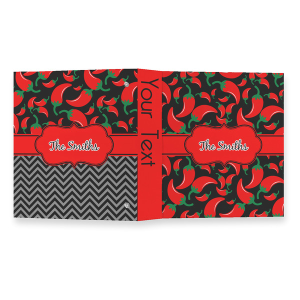 Chili Peppers 3 Ring Binders - Full Wrap - 1" - OPEN OUTSIDE