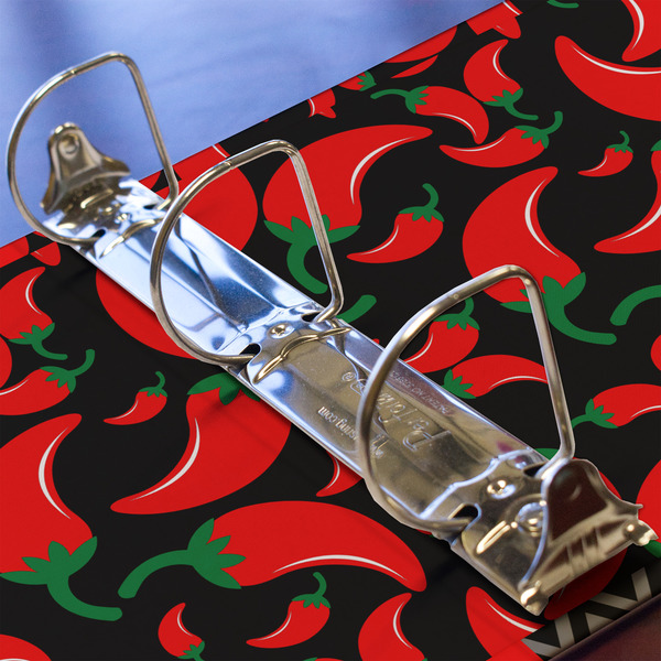 Chili Peppers 3 Ring Binders - Full Wrap - 2" - DETAIL