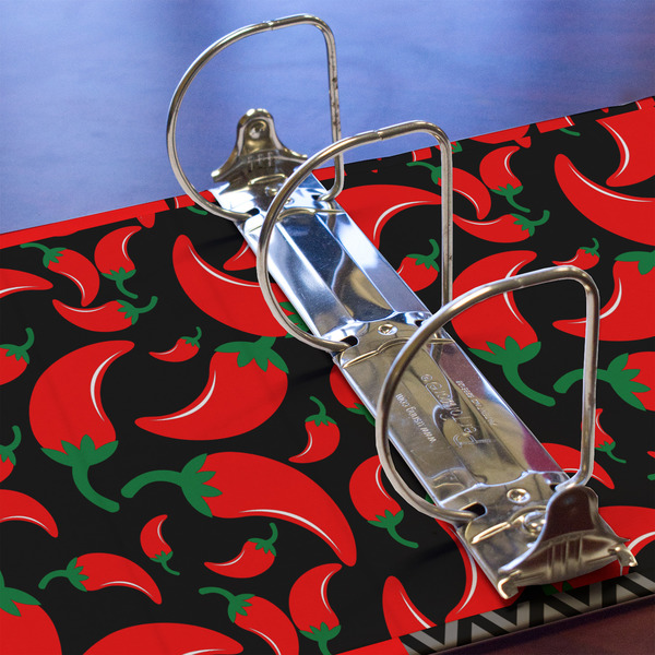 Chili Peppers 3 Ring Binders - Full Wrap - 3" - DETAIL