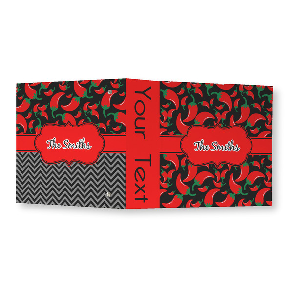 Chili Peppers 3 Ring Binders - Full Wrap - 3" - OPEN OUTSIDE