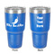 Chili Peppers 30 oz Stainless Steel Ringneck Tumbler - Blue - Double Sided - Front & Back