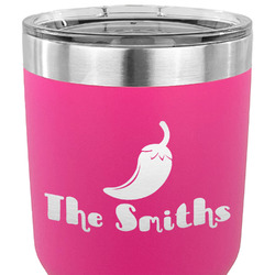 Chili Peppers 30 oz Stainless Steel Tumbler - Pink - Double Sided (Personalized)