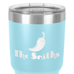 Chili Peppers 30 oz Stainless Steel Tumbler - Teal - Single-Sided (Personalized)