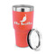 Chili Peppers 30 oz Stainless Steel Ringneck Tumblers - Coral - LID OFF