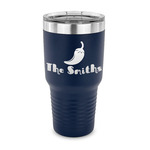 Chili Peppers 30 oz Stainless Steel Tumbler - Navy - Single Sided (Personalized)