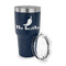 Chili Peppers 30 oz Stainless Steel Ringneck Tumblers - Navy - LID OFF