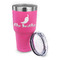 Chili Peppers 30 oz Stainless Steel Ringneck Tumblers - Pink - LID OFF