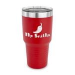 Chili Peppers 30 oz Stainless Steel Tumbler - Red - Single Sided (Personalized)