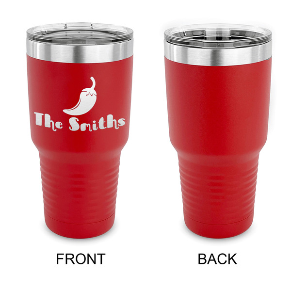 Chili Peppers 30 oz Stainless Steel Ringneck Tumblers - Red - Single Sided - APPROVAL