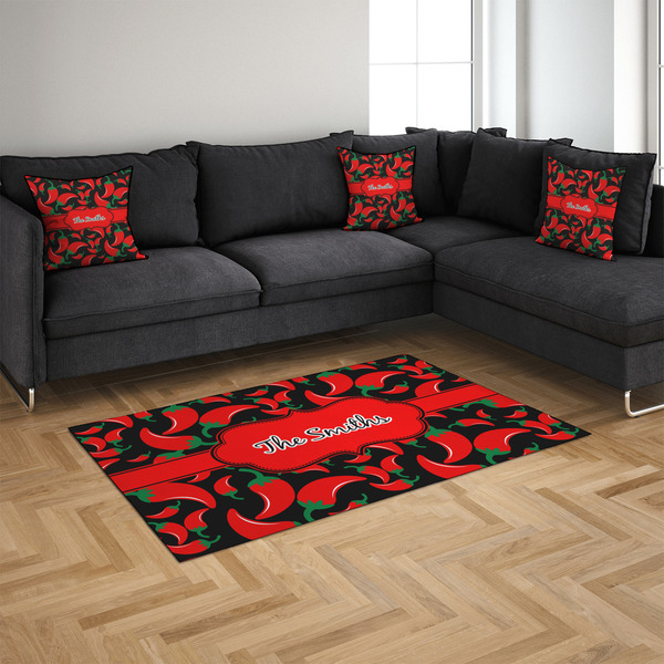 Chili Peppers 4'x6' Indoor Area Rugs - IN CONTEXT