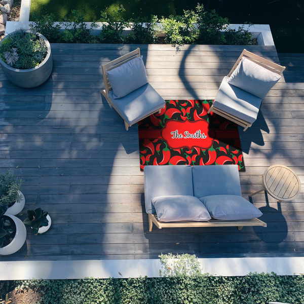 Chili Peppers 4'x6' Patio Rug - In context