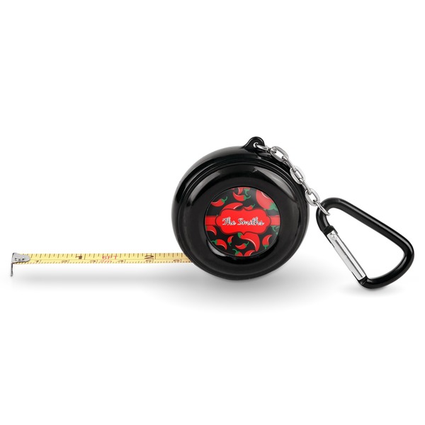 Custom Chili Peppers Pocket Tape Measure - 6 Ft w/ Carabiner Clip (Personalized)
