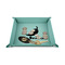 Chili Peppers 6" x 6" Teal Leatherette Snap Up Tray - STYLED