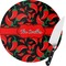 Chili Peppers Round Glass Cutting Board - Small (Personalized)