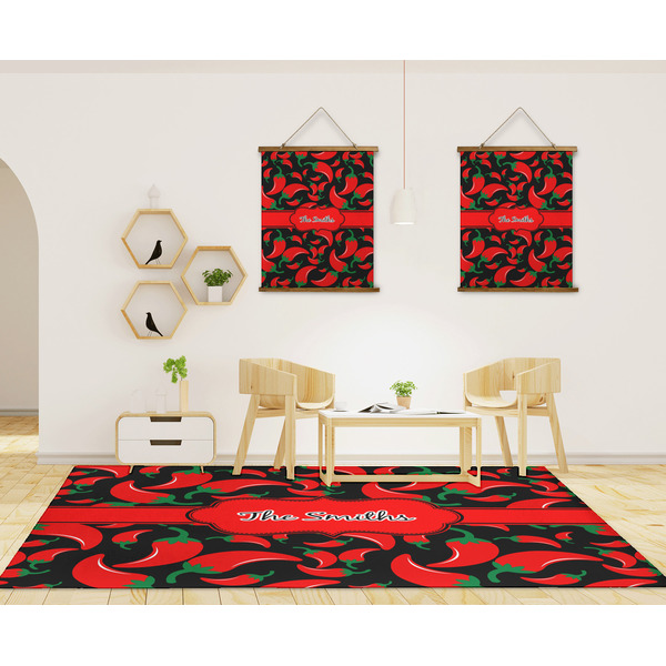 Chili Peppers 8'x10' Indoor Area Rugs - IN CONTEXT