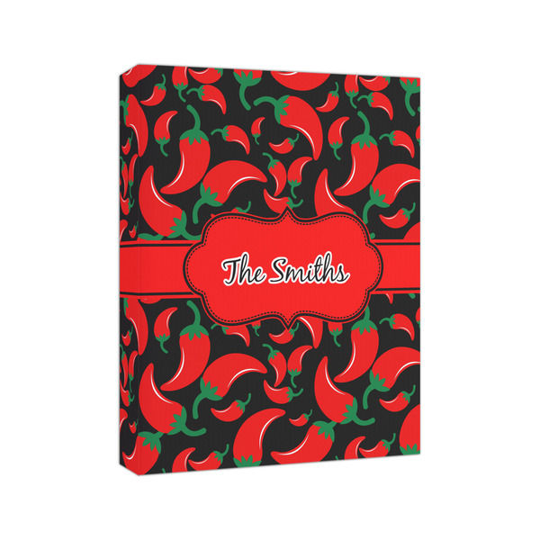 Chili Peppers 8x10 - Canvas Print - Angled View