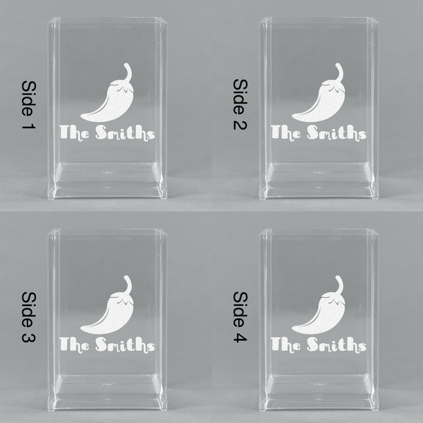 Chili Peppers Acrylic Pen Holder - All Sides
