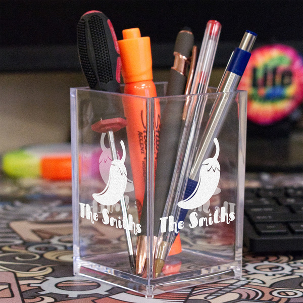 Chili Peppers Acrylic Pen Holder - In Context