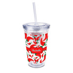Chili Peppers 16oz Double Wall Acrylic Tumbler with Lid & Straw - Full Print (Personalized)