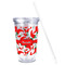 Chili Peppers Acrylic Tumbler - Full Print - Front straw out