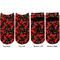Chili Peppers Adult Ankle Socks - Double Pair - Front and Back - Apvl