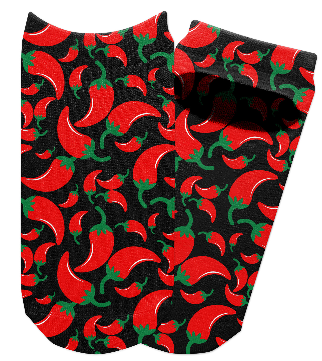 Chili Peppers Adult Ankle Socks (Personalized) YouCustomizeIt