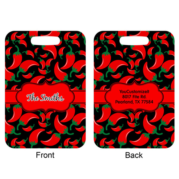 Chili Peppers Aluminum Luggage Tag (Front + Back)