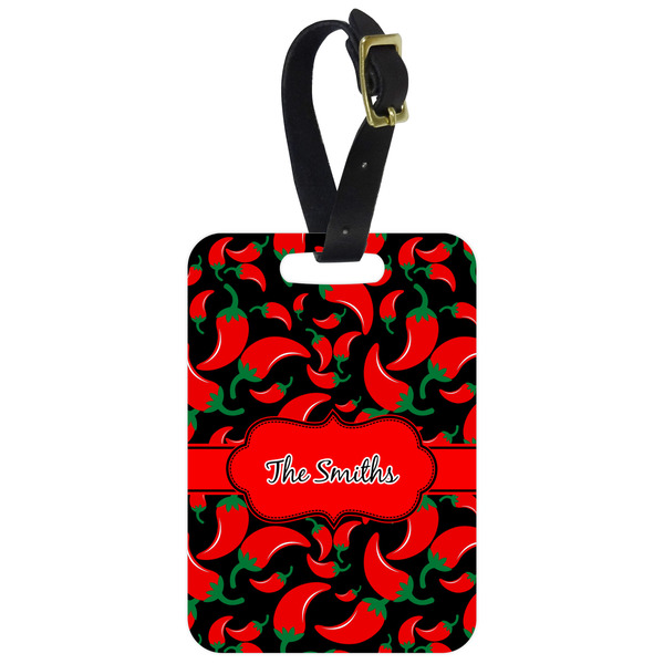 Custom Chili Peppers Metal Luggage Tag w/ Name or Text