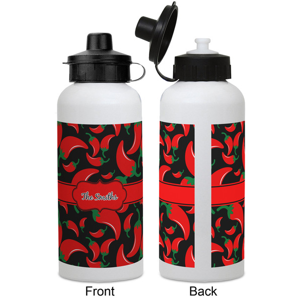 Chili Peppers Aluminum Water Bottle - White APPROVAL