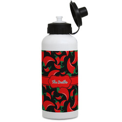 Chili Peppers Water Bottles - Aluminum - 20 oz - White (Personalized)