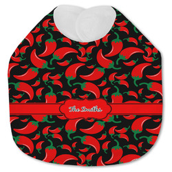 Chili Peppers Jersey Knit Baby Bib w/ Name or Text