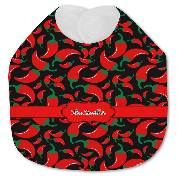 Custom Chili Peppers Jersey Knit Baby Bib w/ Name or Text