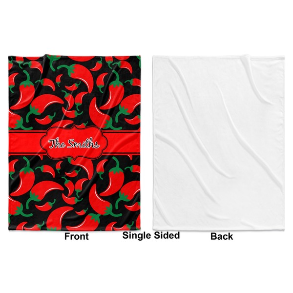 Chili Peppers Baby Blanket (Single Side - Printed Front, White Back)