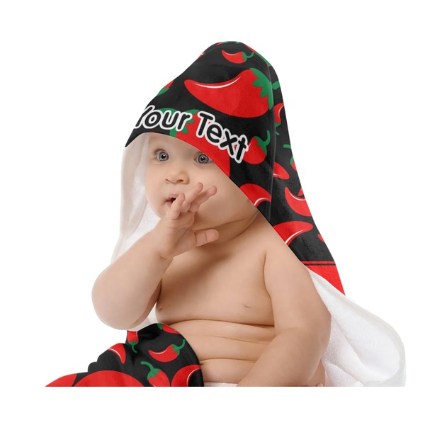 Chili Peppers Baby Hooded Towel on Child