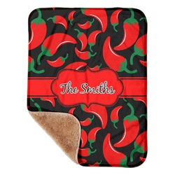 Chili Peppers Sherpa Baby Blanket - 30" x 40" w/ Name or Text