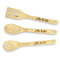 Chili Peppers Bamboo Cooking Utensils Set - Double Sided - FRONT