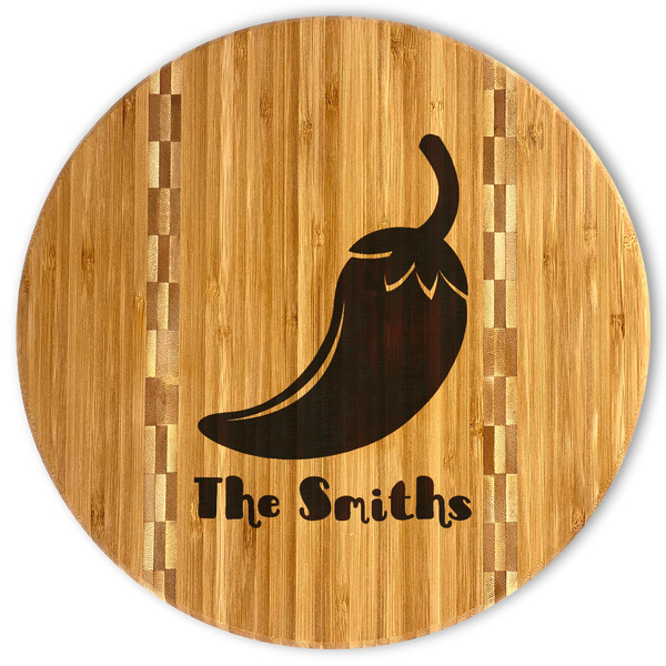 Custom Chili Peppers Bamboo Cutting Board (Personalized)