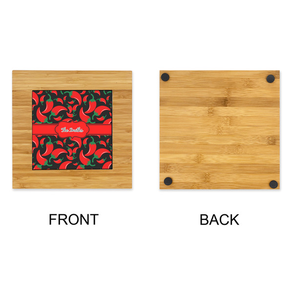 Chili Peppers Bamboo Trivet with 6" Tile - APPROVAL