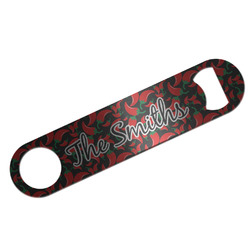 Chili Peppers Bar Bottle Opener - Silver w/ Name or Text