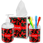 Chili Peppers Acrylic Bathroom Accessories Set w/ Name or Text