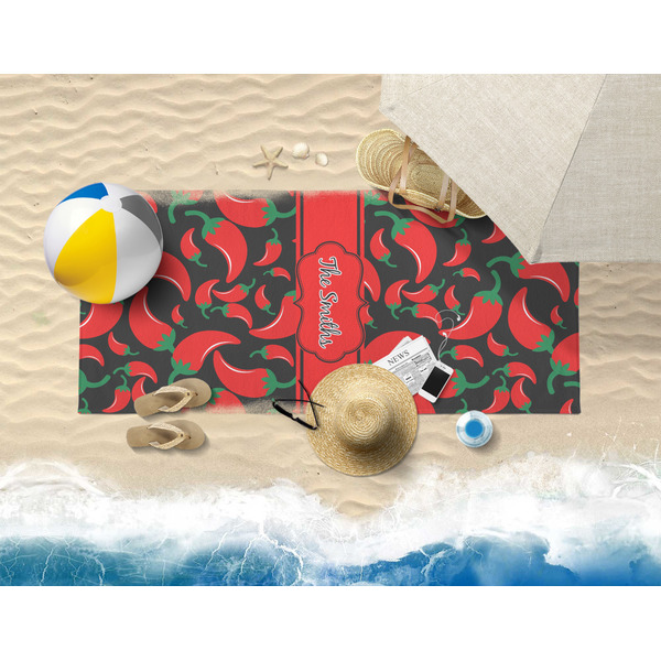 Chili Peppers Beach Towel Lifestyle