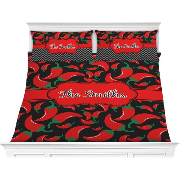 Custom Chili Peppers Comforter Set - King (Personalized)
