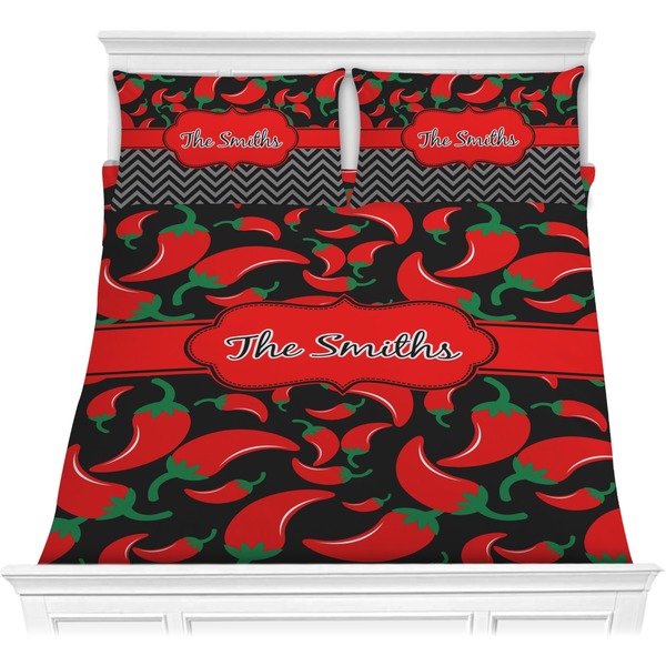 Custom Chili Peppers Comforter Set - Full / Queen (Personalized)