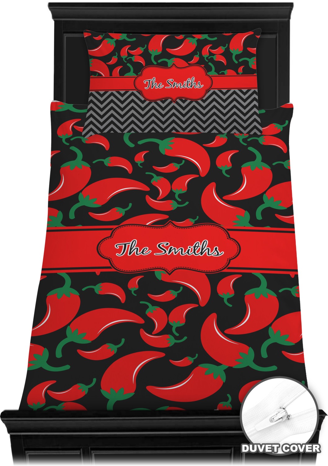 Chili Peppers Duvet Cover Set Toddler (Personalized) YouCustomizeIt