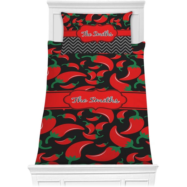 Custom Chili Peppers Comforter Set - Twin XL (Personalized)