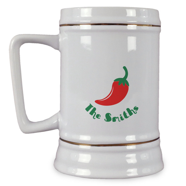 Custom Chili Peppers Beer Stein (Personalized)