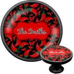 Chili Peppers Cabinet Knob (Black) (Personalized)